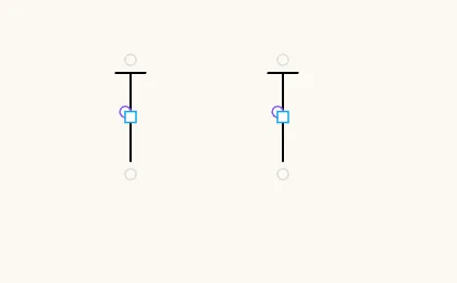 The Advanced sizing handles: circular handles for angle and a square handle for crossbar position.